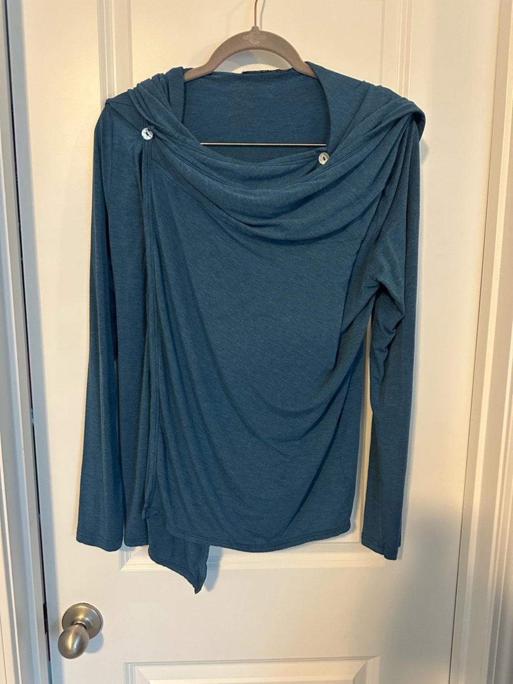 Yala Draped Long-Sleeve Women's Top in Teal